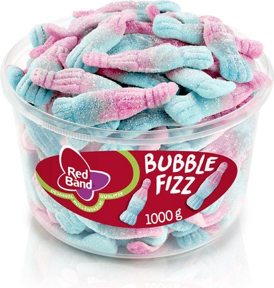 Red Band Bubble Fizz - Zure Snoepjes met Fruitsmaak - 100 stuks