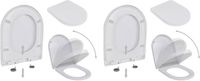 vidaXL Toiletbrillen met soft-close deksels, 2 stuks, kunststof, wit