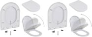 vidaXL Toiletbrillen met soft-close deksels, 2 stuks, kunststof, wit