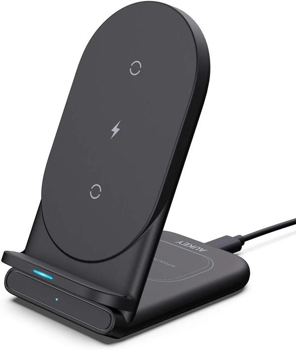 AUKEY Aircore 2-in-1 Wireless Charging Stand - Zwart