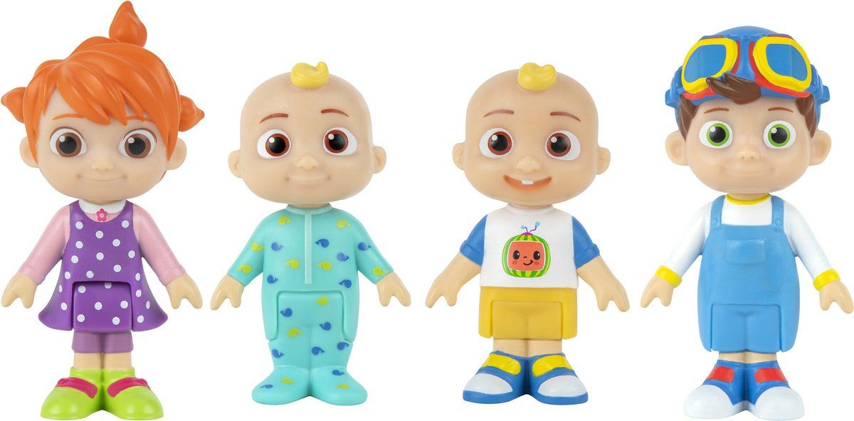 Cocomelon Family & Friends 4 Figure Pack - Multicolor - Plastic