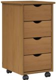 vidaXL Rollende kast 34 x 39 x 65,5 cm Massief Vurenhout Honingbruin