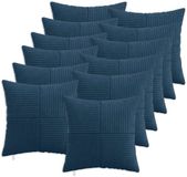 vidaXL - Kussensloop - 12 stuks - ALMELO - Marineblauw - 40 x 40 cm - corduroy