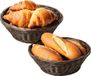 Kesper Brood/fruit mandje - 2 stuks - kunststof - donkerbruin - rond - 28 x 9 cm