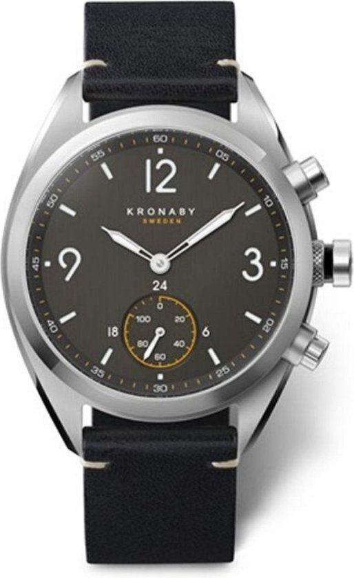 Kronaby Apex S3114/1 Heren Horloge - Zwart/Zilver - 41mm - Quartz