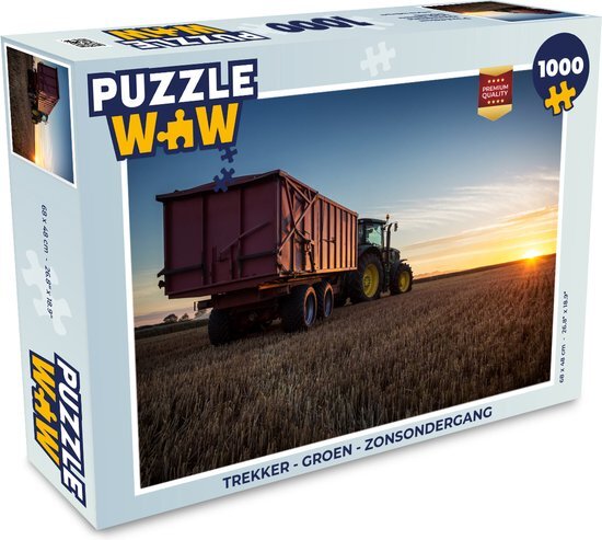 MuchoWow Puzzel Trekker - Groen - Zonsondergang - Horizon - Groen - Platteland - Legpuzzel - Puzzel 1000 stukjes volwassenen - Sinterklaas cadeautjes - Sinterklaas voor grote kinderen