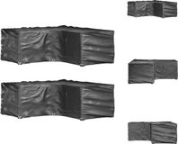 vidaXL Tuinmeubelhoes L-vormig Zwart 215x215x70 cm