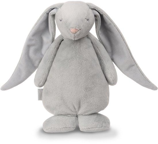 Moonie The Humming Friend Silver 2.0 - hartslag knuffel - konijn - grijs