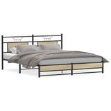 VidaXL Cadre de lit Métal Chêne Sonoma 180x200 cm