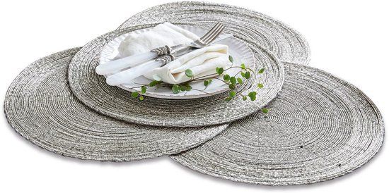 LOBERON Placemat set van 4 Barningham zilverkleurig