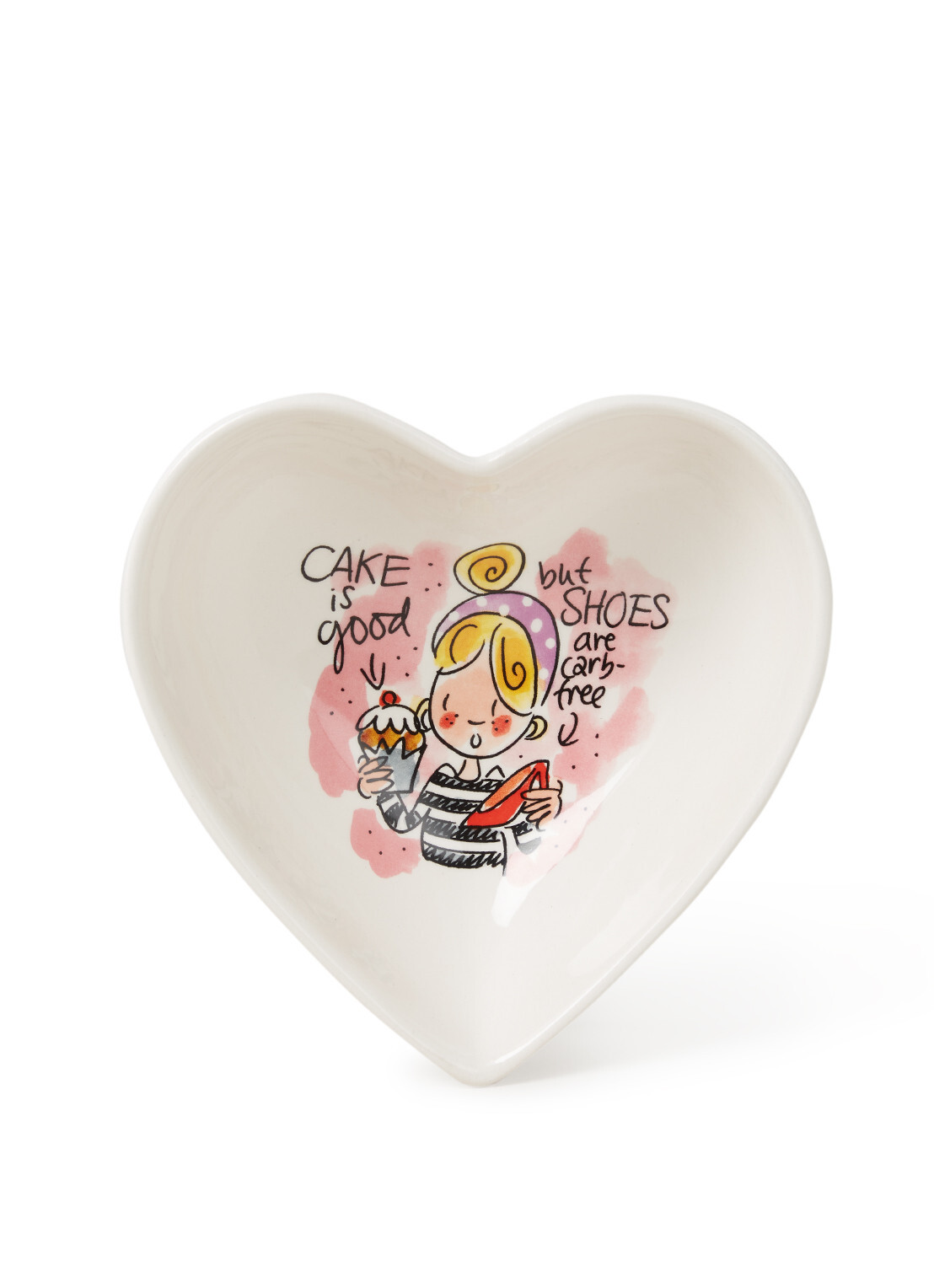 Blond Amsterdam Even Bijkletsen Heart Bowl 16,5 cm Pink