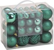 G. Wurm Kerstballen - set 50x st - groen - mix 3, 4 en 6 cm - kunststof