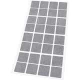 Adsamm® 32 x Zelfklevende Viltglijders Grijs 25x25 mm Vierkant 1,5 mm Dun
