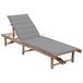 VidaXL Lit bain de soleil avec coussin bambou