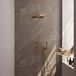 Brauer Gold Edition Thermostatische Regendoucheset Inbouw - Hoofddouche 30 cm - Gebogen Wandarm - Handdouche Staaf - Doucheslang - Wandaansluitbocht - Geborsteld Goud
