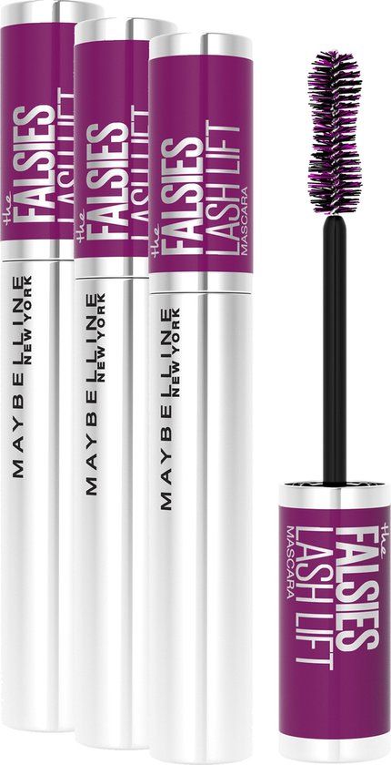 3x Maybelline The Falsies Lash Lift Mascara - 01 Black - 9.6ml