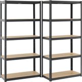 Juskys Stellingkast / Magazijnstelling / Opbergkast - Set van 2 - 180x90x40 cm grijs