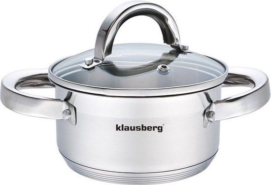 KLAUSBERG 7120 - Kookpan met deksel - 0,5L - Ø12 cm - RVS