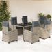 Prolenta Maison Exclusive - Tuinset voor buiten, 7-delig, met kussens, grijs, van polyrotan