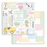 STAMPERIA INTL, KFT SBB854 Scrapbooking Double Face Sheet-Daydream Yellow Car, White, OSFA, 7