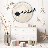 Ambiance Sticker Kerstman in het maanlicht - Kerststicker - Feestdecoratie - 40x45cm