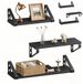 Merkloos Relaxdays Wandplank - set van 6 - 30, 35, 40 cm - zwart
