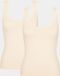 Sloggi 2-pack dames hemden GO brede band - Biologisch katoenen dames onderhemd - Ronde hals - Creme / XS