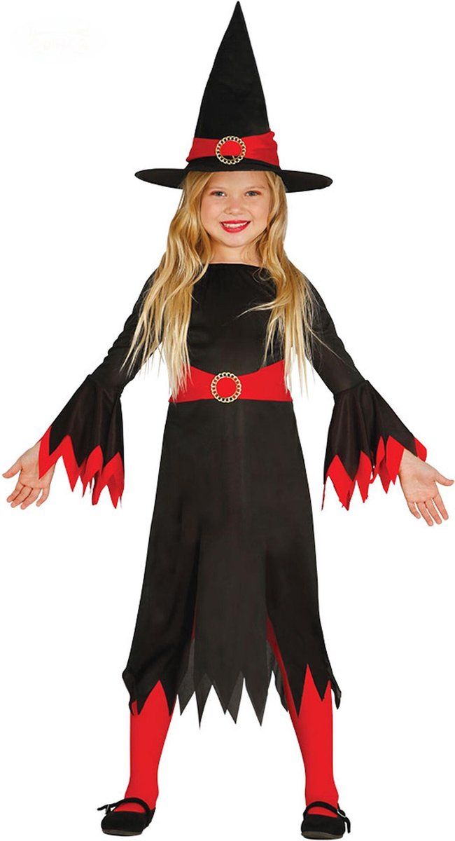 Halloween Kostuum Kind Heks Rood - 8434077857755