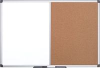 Bi-Office Bi-Silque Combibord MAYA, gecombineerd prikbord en whiteboard, Kurk of vilt, 60 x 45 cm, zwart