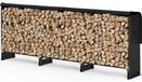 Porte-bûches de stockage de bois - 300 x 116 x 26 cm - Métal - Noir - Pour extérieur