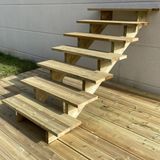 Vinuovo BERLIN Houten Buitentrap - 4 Open Treden 71 cm Hoog - 100 cm Breed