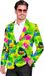 Widmann Tropicana Bloemen Colbert Man GeelGroen XXL