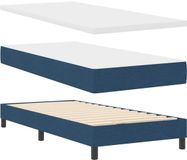 vidaXL Boxspring bed met hoofdeinde Blauw 90 x 200 cm Stof