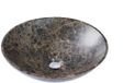 Saniclass Noche Lavabo 42x42x12cm - rond - marbre moucheté - Dark Emperador
