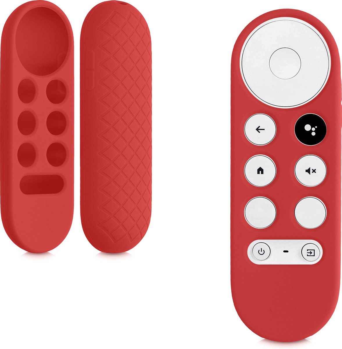 kwmobile hoes compatibel met Google Chromecast 2020 - Siliconen anti-slip hoes voor afstandsbediening in rood