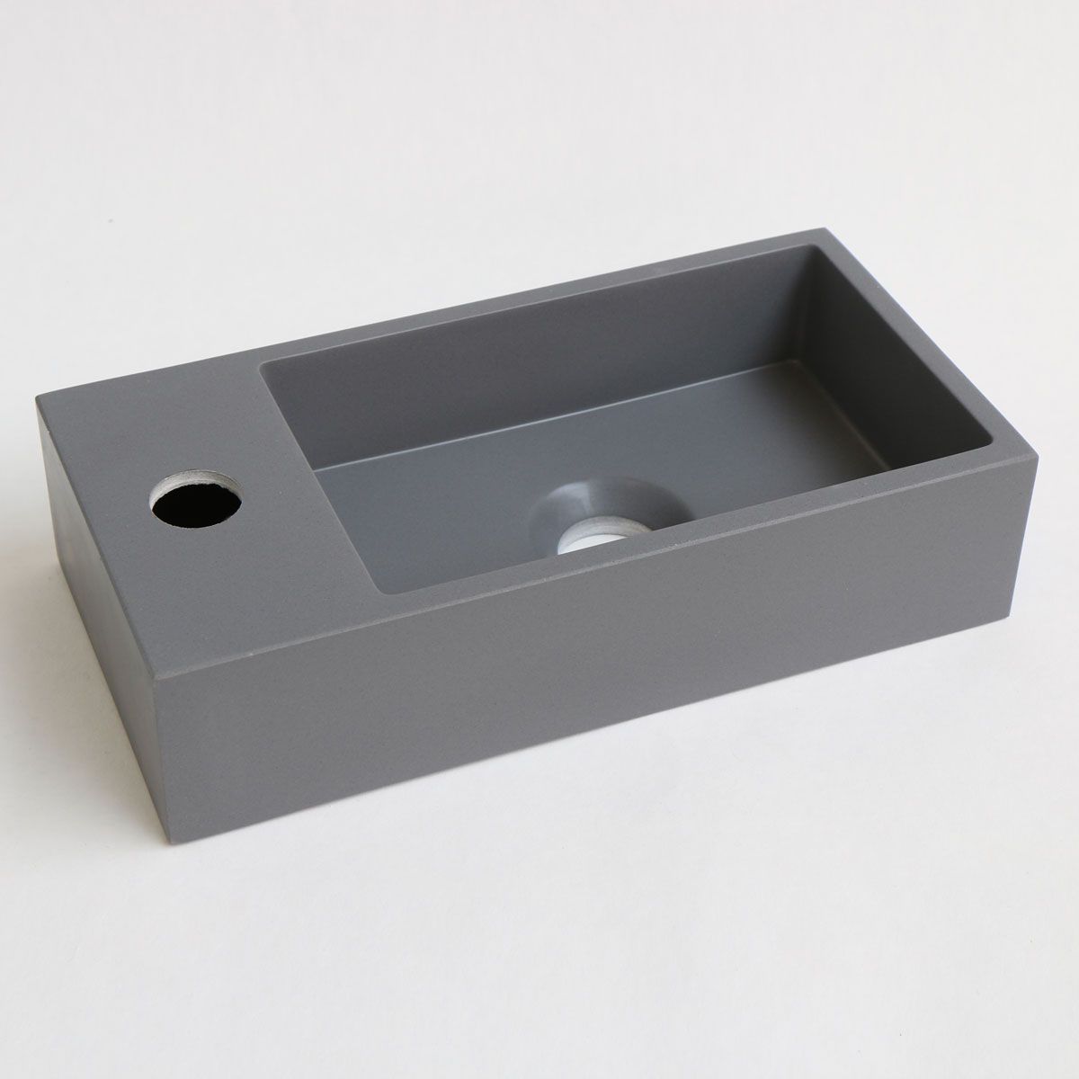 Ink Fontein Versus Rechthoek Links 36x18x9cm Quartz Grijs 1 Kraangat