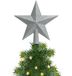 Decoris sommet de sapin - Forme d'étoile - Argent - Paillettes - 19 cm - Plastique