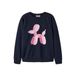 NAME IT KIDS junior rechtvallende sweater met print - donkerblauw