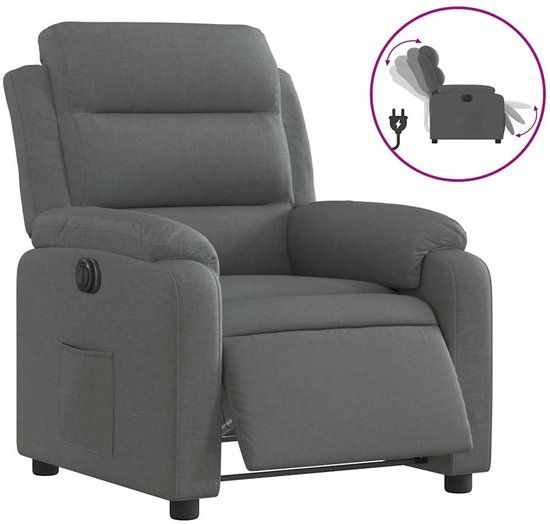 vidaXL Fauteuil elektrisch verstelbaar stof donkergrijs