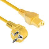 ACT Netsnoer Schuko CEE 7/7 male (haaks) - C15 IEC 60320 geel 1 m AK5320
