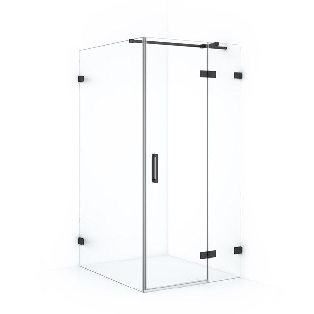 Maxaro Douchecabine Diamond 120x100cm 8mm Helder Veiligheidsglas Zwart Chroom met Draaideur