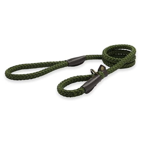 Ancol Heritage Nylon Slip Lead - Green - 1.5m x 12mm - Size 4-8