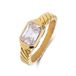 Lucardi Dames Stalen goldplated vintage ring met wit zirkonia