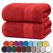 NatureMark Set van 2 Saunahanddoeken, Premium Kwaliteit, 80 x 200 cm, 100% Katoen, Rood