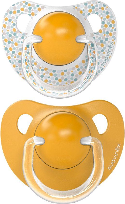 Suavinex Dreams Flat Duo Yellow 6-18m 2 stuks Silicone Fopspenen
