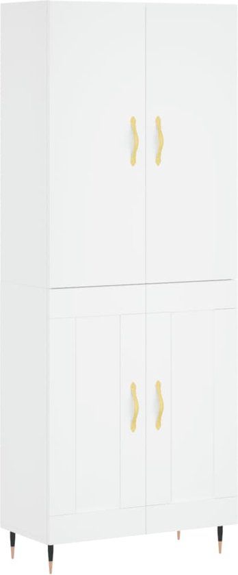 vidaXL Hoge kast 69,5x34x180 cm bewerkt hout wit