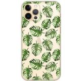 Apple iPhone 12 Pro Bedrukt siliconen hoesje Feuilles de monstera