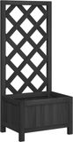 VidaXL Plantenbak met latwerk 40x30x90 cm massief vurenhout zwart
