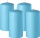 Enlightening Candles Bougie cylindrique/bougie pilier - 4x - bleu turquoise - D6 x H10 cm - 36 heures de combustion