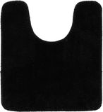 Tendance Toiletmat/wc mat Aquarius - met uitsparing - anti slip - microvezel - zwart - 45 x 50 cm